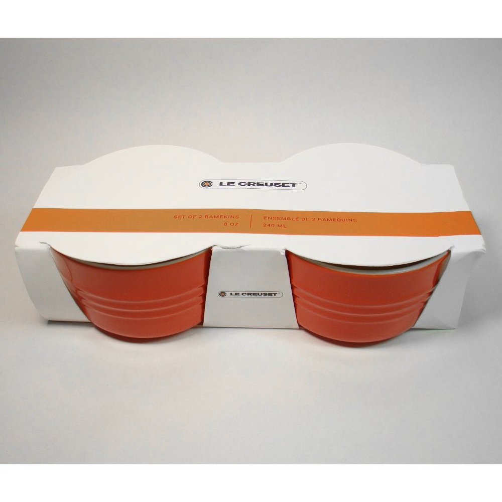 Le Creuset 2 Stoneware Red Ramekins 8oz, Mother's Day Gift